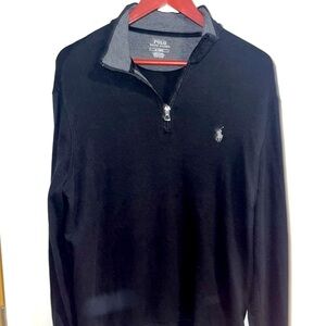 Mens Ralph Lauren polo size medium black half zip long sleeve
